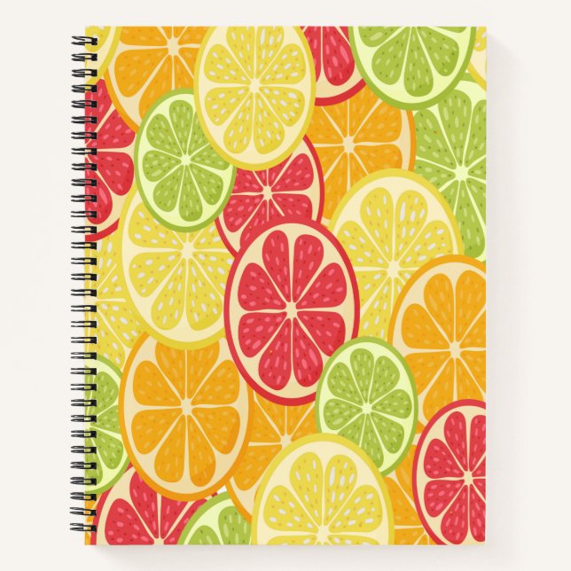 Cartoon Citrus Notebook Notizbuch (Vorderseite)