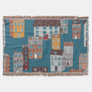 Cartoon City Vintag Wallpaper Decke