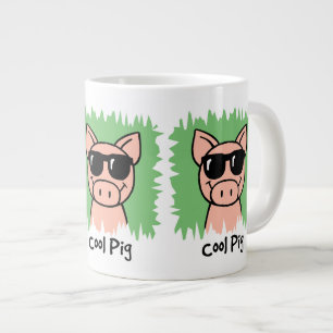 Cartoon Clip Art Cooles Schwein mit Sonnenbrille Jumbo-Tasse