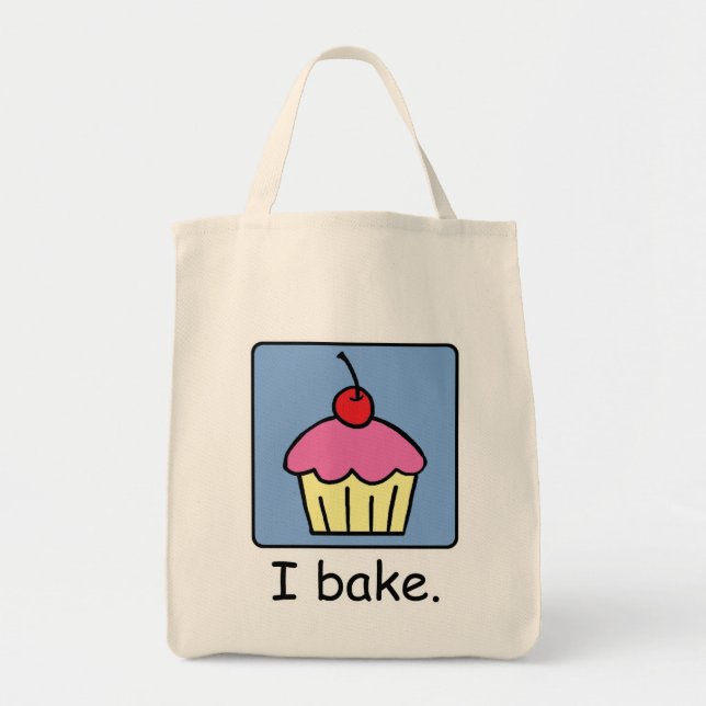 Cartoon Clip Art Cupcake Dessert Pink Frosting Tragetasche (Vorne)