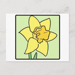 Cartoon Clip Art Daffodische Frühlingsgarten Blume Postkarte
