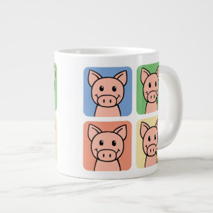 Cartoon Clip Art Lachen Piggie Schweine! Jumbo-Tasse