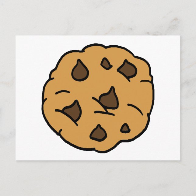 Cartoon Clipart HUGE Chocolate Chip Cookie Dessert Postkarte (Vorderseite)