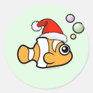 Cartoon Clownfish Runder Aufkleber
