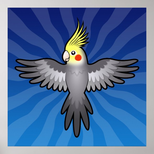 Cartoon Cockatiel Poster (Vorne)