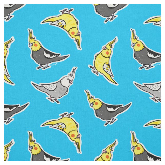 Cartoon Cockatiels Muster Stoff (Muster)