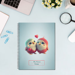 Cartoon Colored Birds Notebook Notizbuch