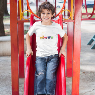 Cartoon Colorful Toy Train T - Shirt