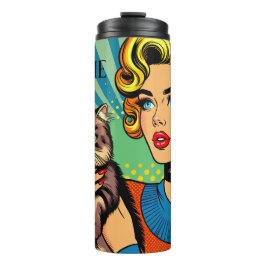 Cartoon Comic Pop Kunst, Dichtung und Musik Perso Thermosbecher