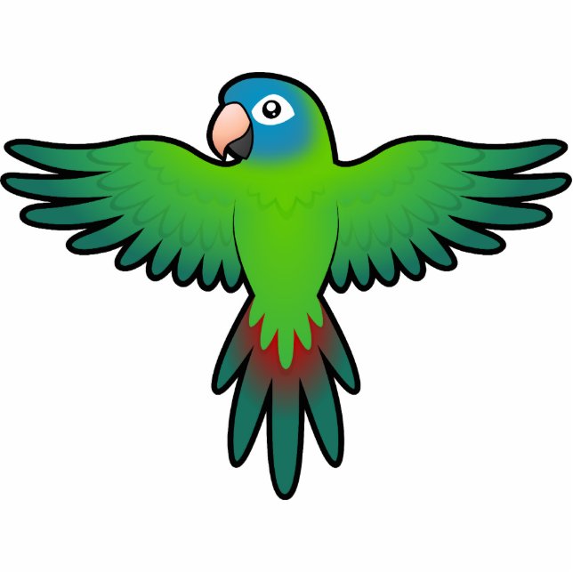 Cartoon Conure/Lorikeet/Papagei Fotoskulptur Magnet (Vorne)