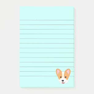 Cartoon Corgi Lined Post-it Klebezettel