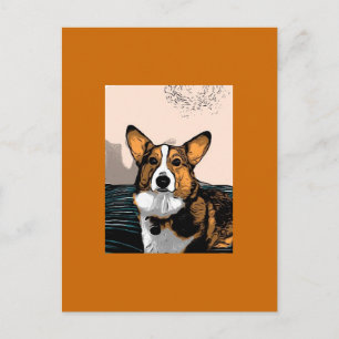 Cartoon Corgi Postkarte
