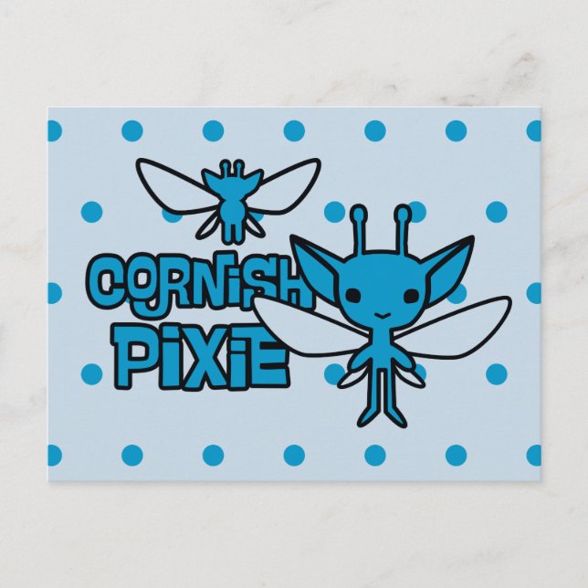 Cartoon Cornish Pixie Character Art Postkarte (Vorderseite)