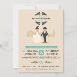 Cartoon Couple Wedding Invitation (CA) Einladung