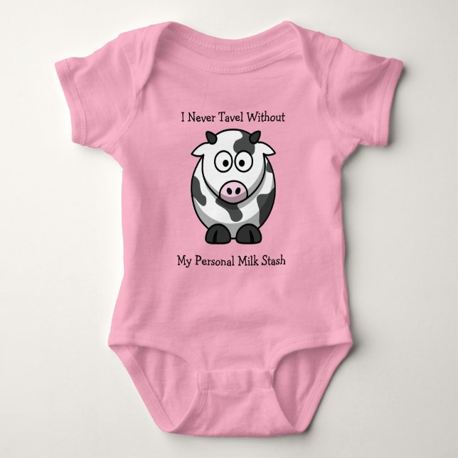 Cartoon Cow Baby T-Shirt Strampler (Vorderseite)