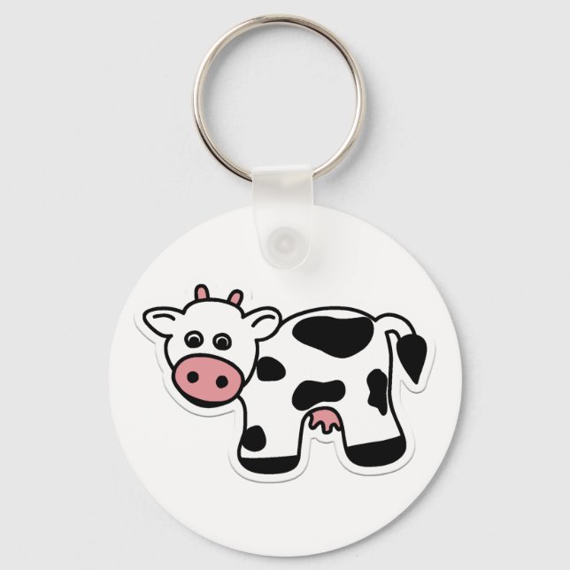 Cartoon Cow Keychain Schlüsselanhänger (Vorderseite)