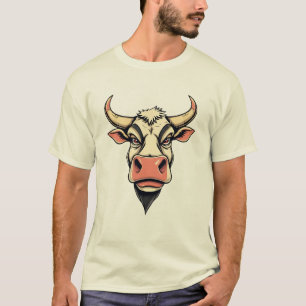 Cartoon Cow Print Design T-Shirt