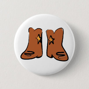Cartoon Cowboy Boots Button