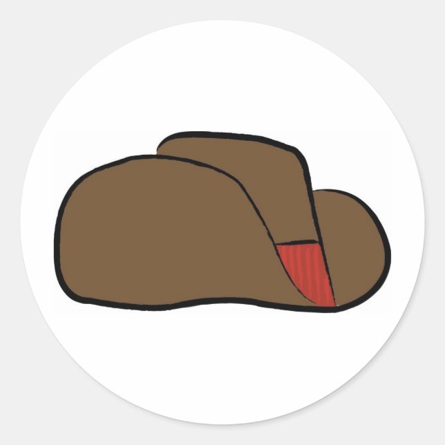 Cartoon Cowboy Hat Runder Aufkleber (Vorderseite)