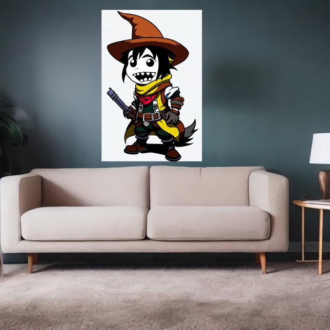 Cartoon Cowboy Hexe | Art der AI Poster (Von Creator hochgeladen)