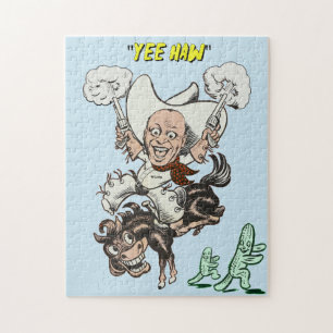 Cartoon Cowboy Schießen Pistolen Reiten Kunst