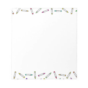 Cartoon Crayon Muster Dekorrahmen Notizblock