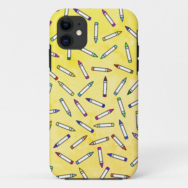 Cartoon Crayon Pattern Case-Mate iPhone Hülle (Rückseite)