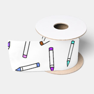 Cartoon Crayon Pattern Satinband