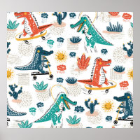 Cartoon Crocodile: Vintages Tierpapier
