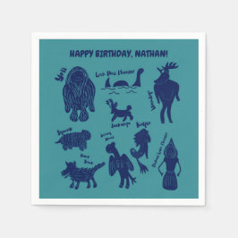 Cartoon Cryptids Cryptozoologie Monster Custom Nic Serviette