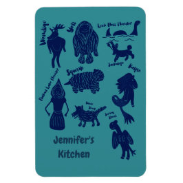 Cartoon Cryptids Cryptozoology Guide Personalisier Magnet
