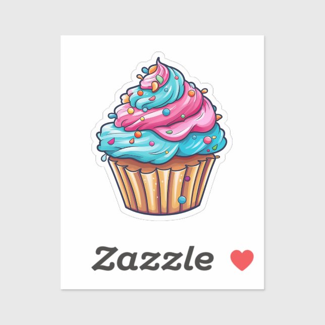 Cartoon cupcake aufkleber (Blatt)