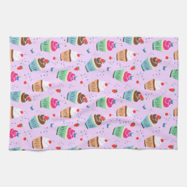 Cartoon cupcake Muster Süßes Dessertgebäck Geschirrtuch