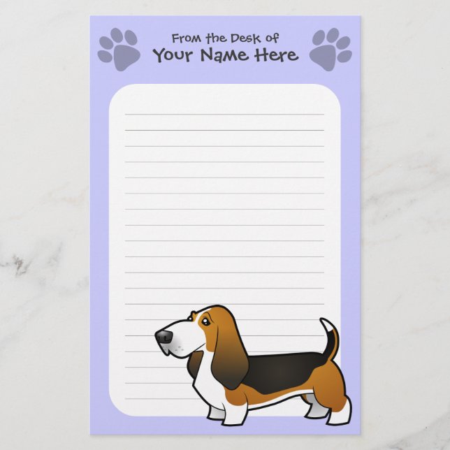 Cartoon-Dachshund-Jagdhund Briefpapier (Vorderseite)