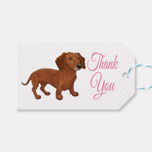 Cartoon Dackel Brown Puppy Dog Danke Geschenkanhänger