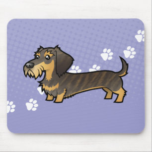 Cartoon-Dackel (Drahthaarterrier) Mousepad