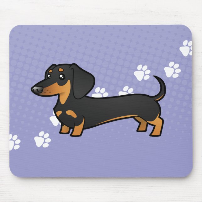 Cartoon-Dackel (glatter Mantel) Mousepad (Vorne)