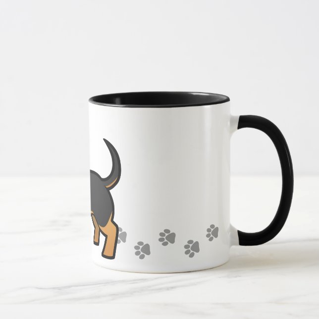 Cartoon-Dackel (glatter Mantel) Tasse (Rechts)