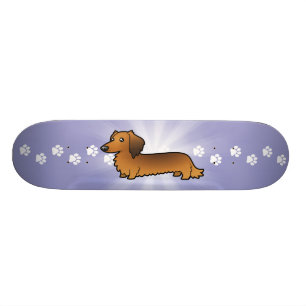 Cartoon-Dackel (langhaarig) Skateboard