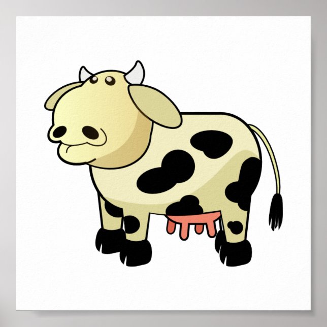 Cartoon Dairy Cow Canvas Print Poster (Vorne)