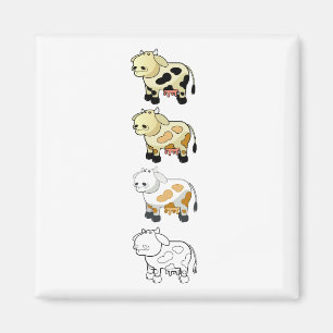 Cartoon Dairy Cows Magnet