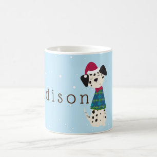 Cartoon Dalmatiner im Winter Weihnachten Kaffeetasse