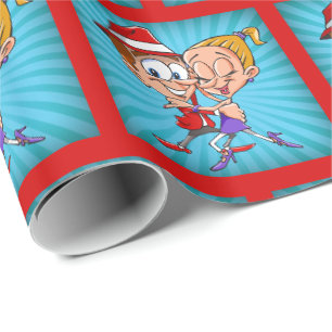Cartoon Dancers Papier d'enveloppement cadeau
