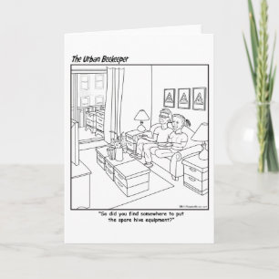 Cartoon d'apiculteur urbain - Carte de voeux