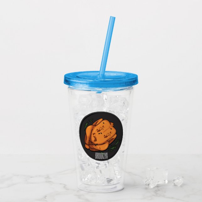 Cartoon-Darstellung von Hähnchen Acryltrinkbecher (Rückseite Ice)