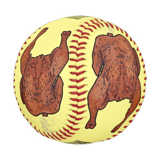 Cartoon-Darstellung von Hähnchen Baseball (Schrägansicht)