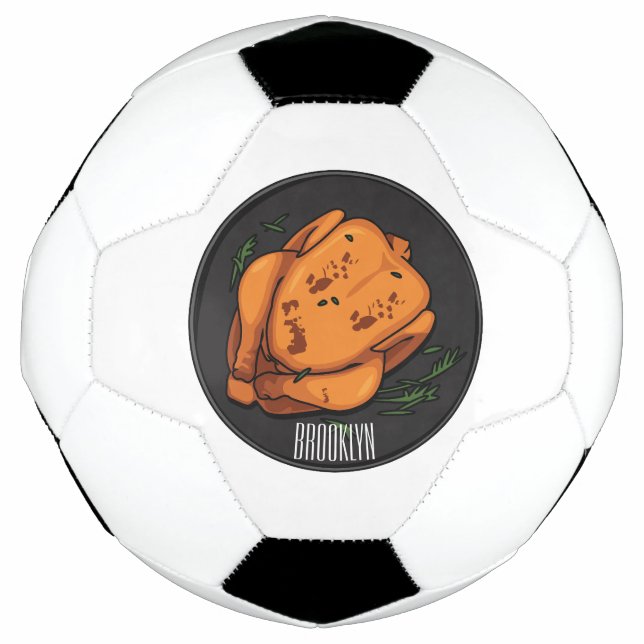 Cartoon-Darstellung von Hähnchen Fußball (Vorderseite)