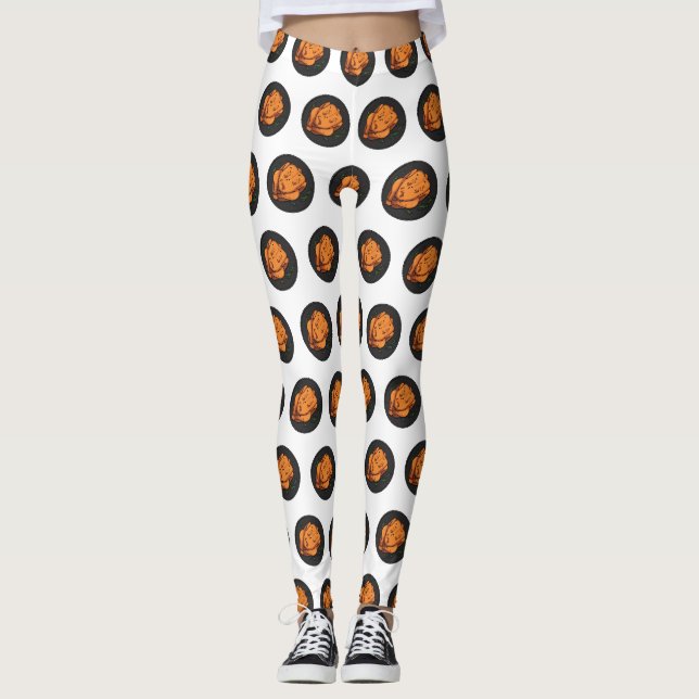 Cartoon-Darstellung von Hähnchen Leggings (Vorderseite)