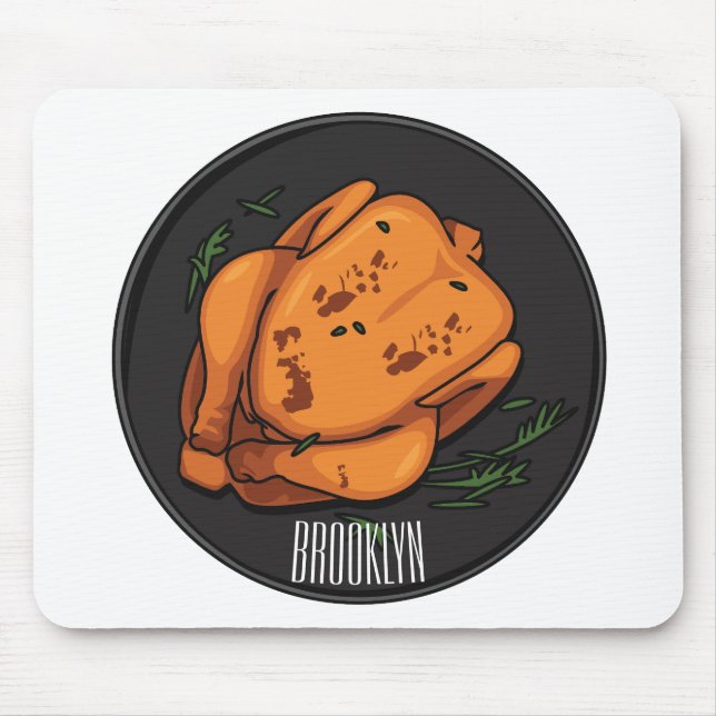 Cartoon-Darstellung von Hähnchen Mousepad (Vorne)