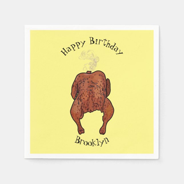 Cartoon-Darstellung von Hähnchen Serviette (Vorderseite)